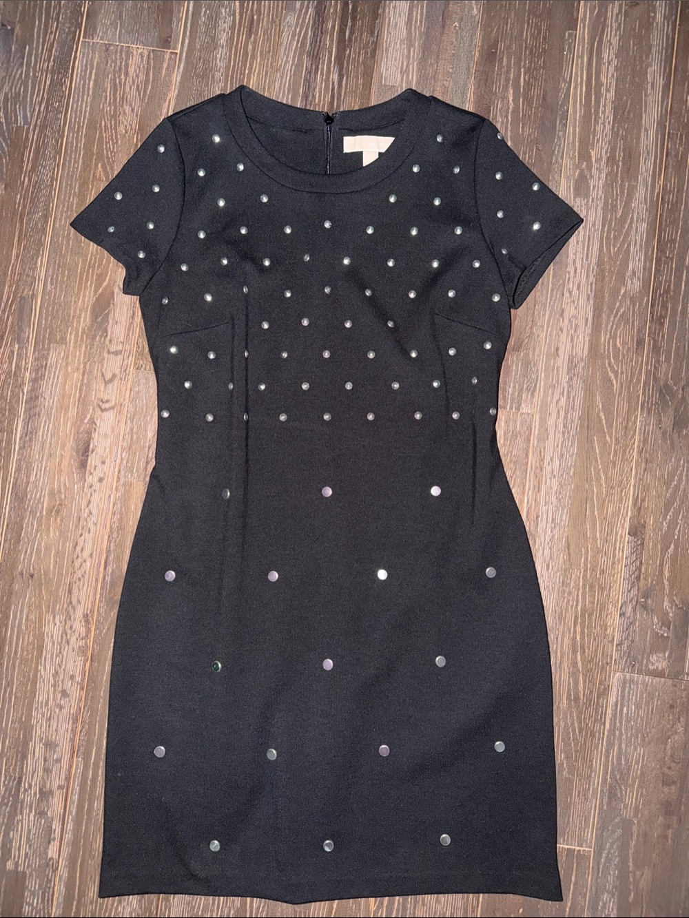 MICHAEL Michael Kors Black Short-Sleeve Studded Mini Dress
